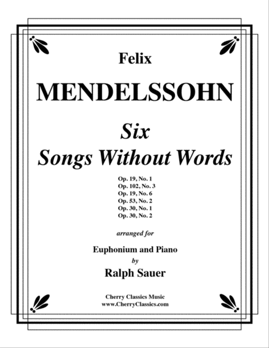 Six Songs Without Words for Euphonium & Piano Euphonium scores gallery preview page 1