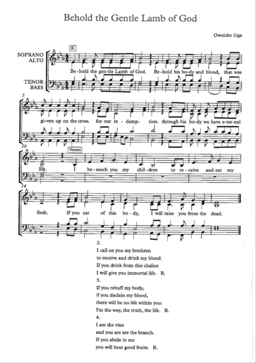 Behold the Gentle Lamb of God Small Ensemble scores gallery preview page 1