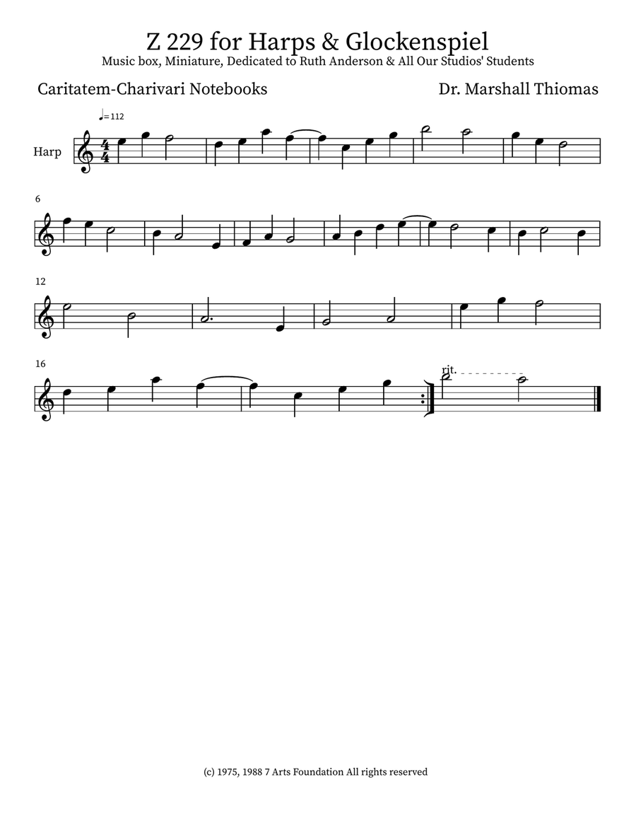 Z 229 for Harps & Glockenspiel Glockenspiel scores gallery preview page 3