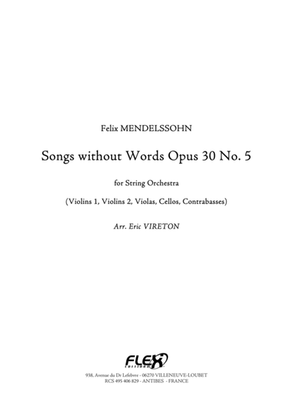Songs without Words Opus 30 No. 5 image number null