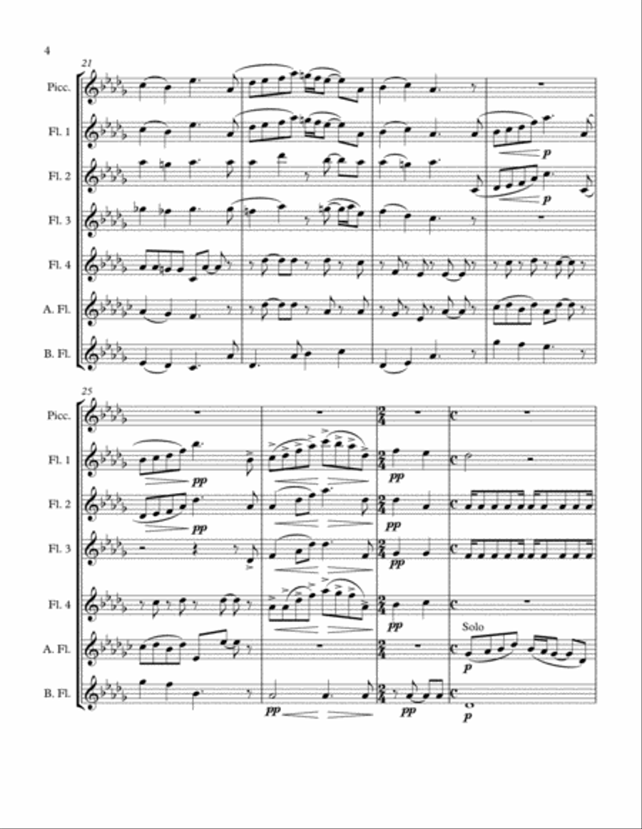 Automne for Flute Choir (Score) Flute Choir scores gallery preview page 4