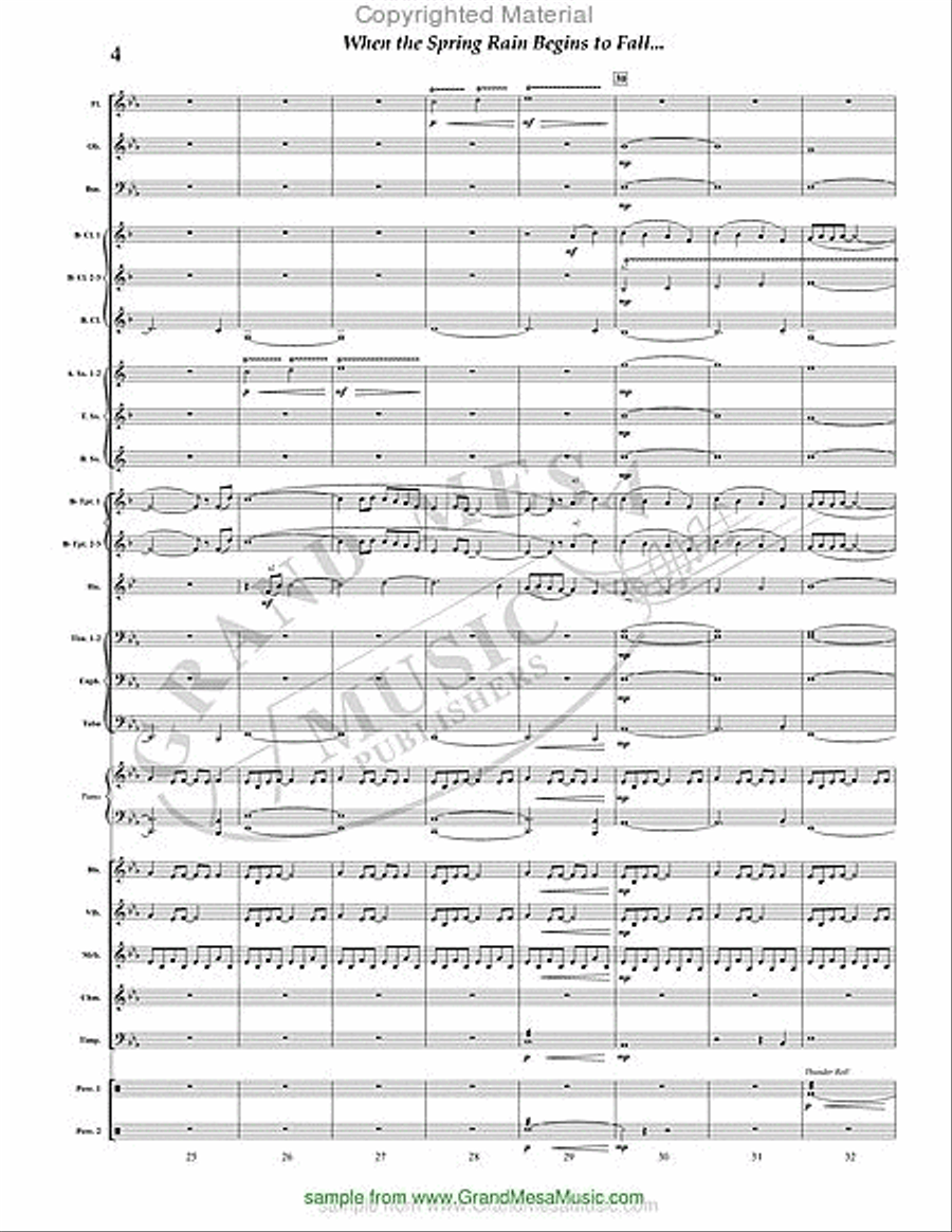 When the Spring Rain Begins to Fall Concert Band scores gallery preview page 5