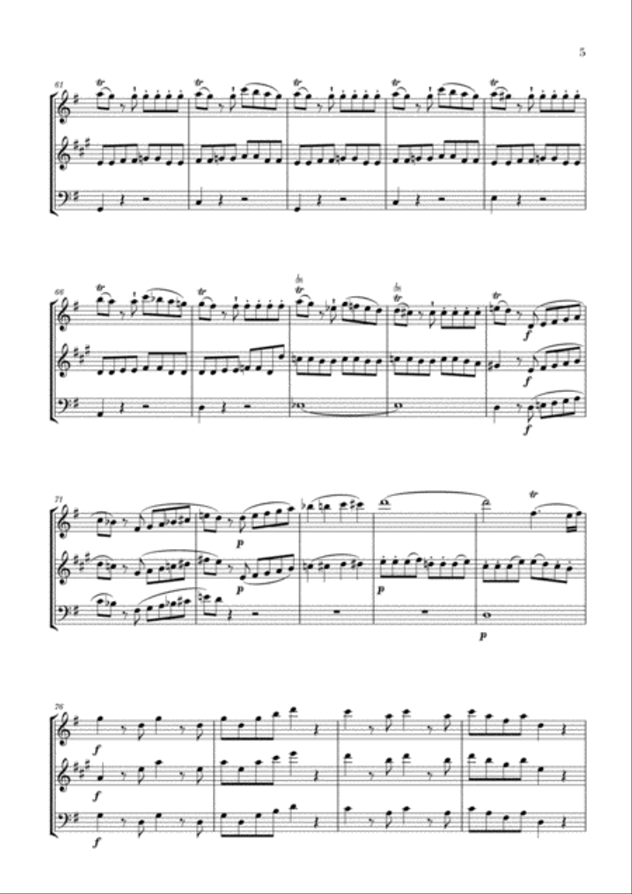 Eine Kleine Nachtmusik for Oboe, Clarinet and Bassoon Woodwind Ensemble scores gallery preview page 5