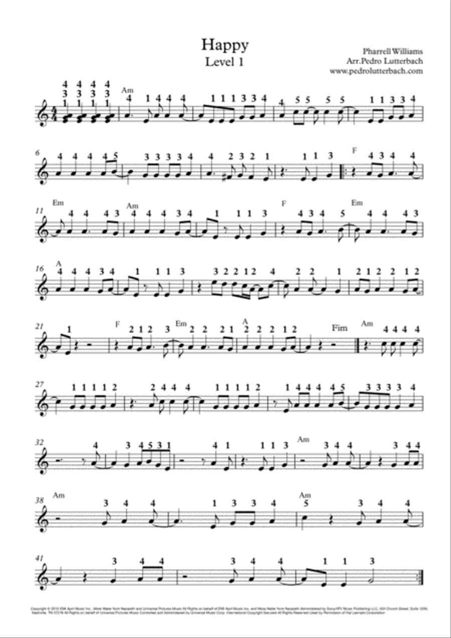 Happy Happy Easy Piano scores gallery preview page 1