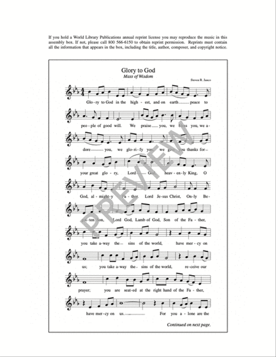 Glory to God-Mass of Wisdom Praise scores gallery preview page 3