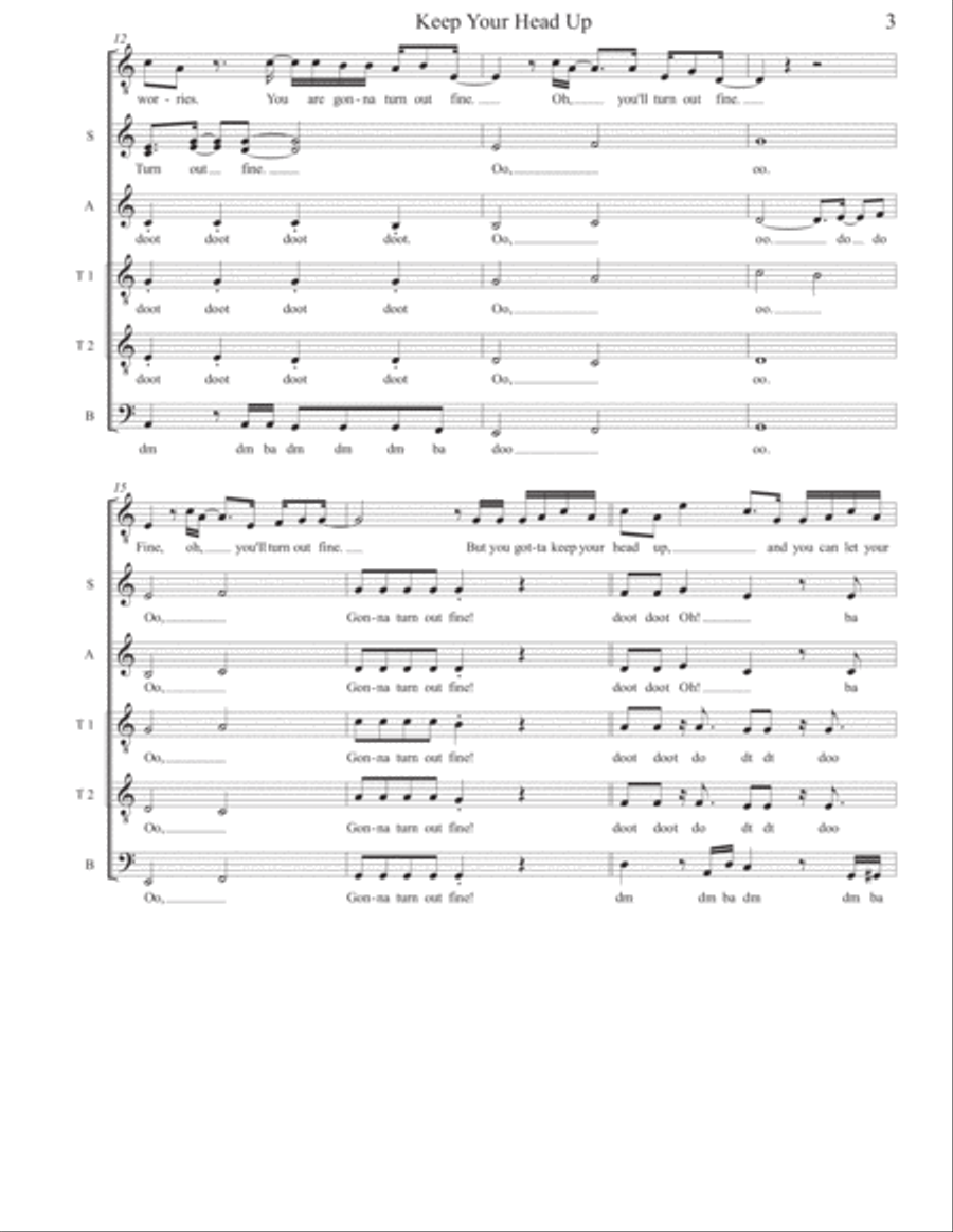 Keep Your Head Up Keep Your Head Up 4-Part scores gallery preview page 3