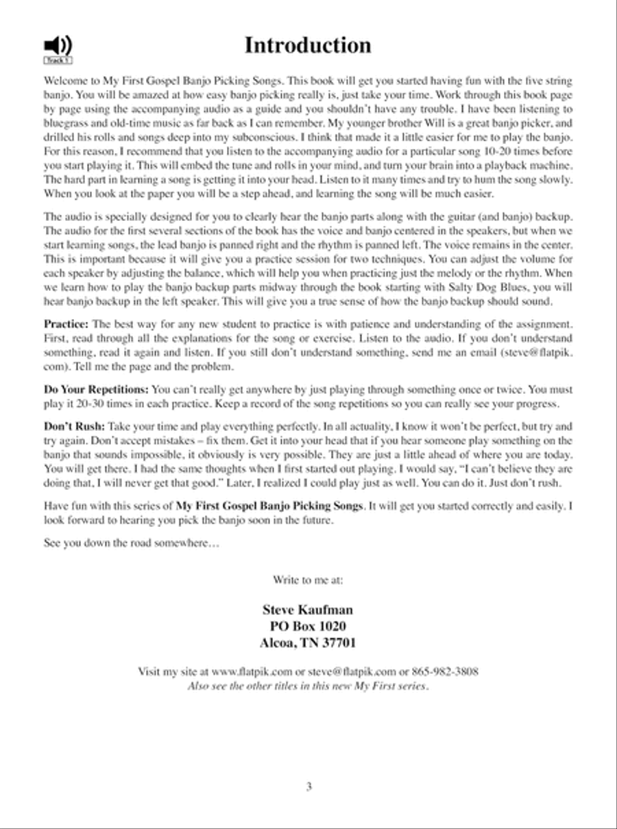 My First Gospel Banjo Picking Songs Banjo scores gallery preview page 4