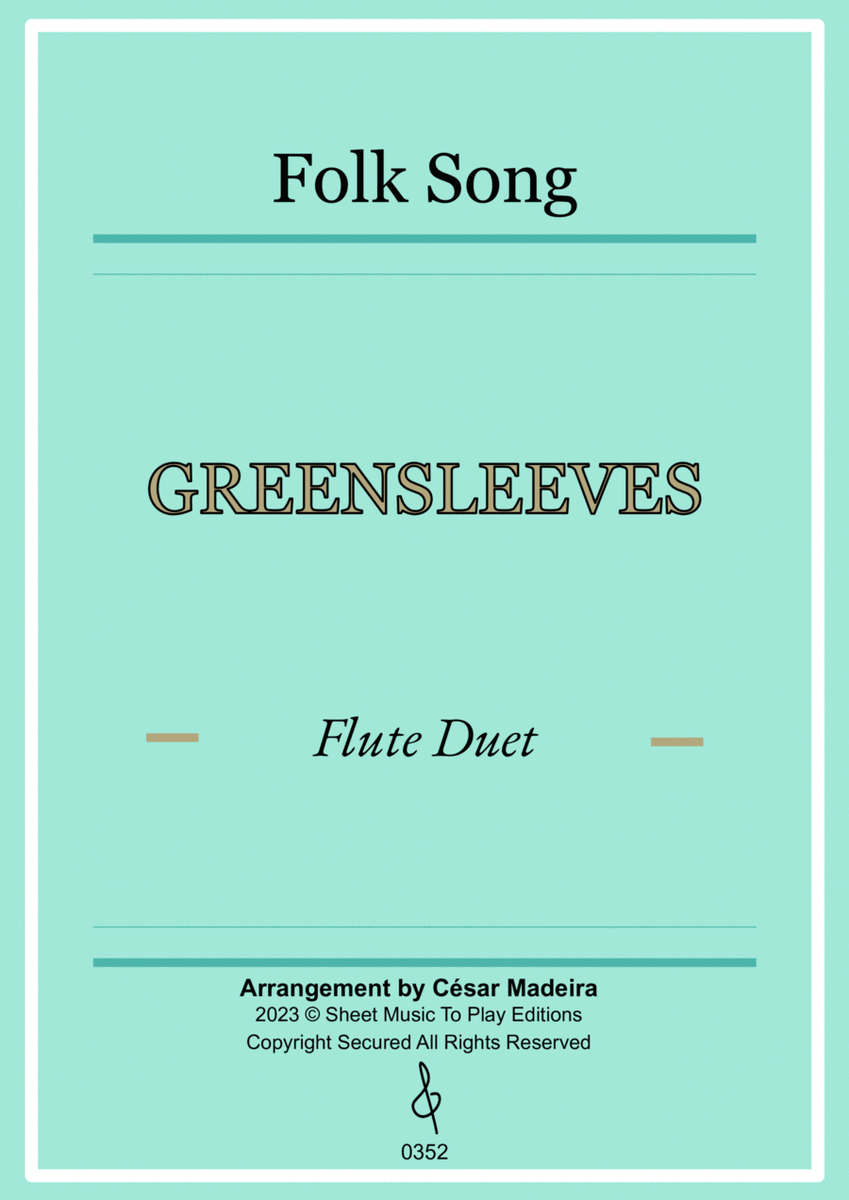 Greensleeves - Flute Duet - W/Chords (Full Score and Parts) image number null