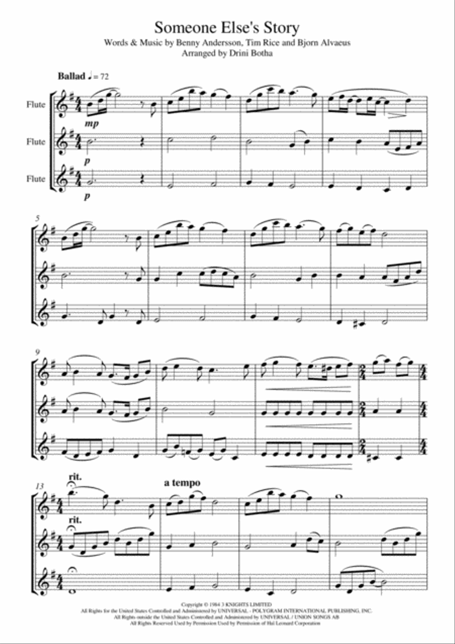 Someone Else's Story Someone Else's Story Woodwind Trio scores gallery preview page 1