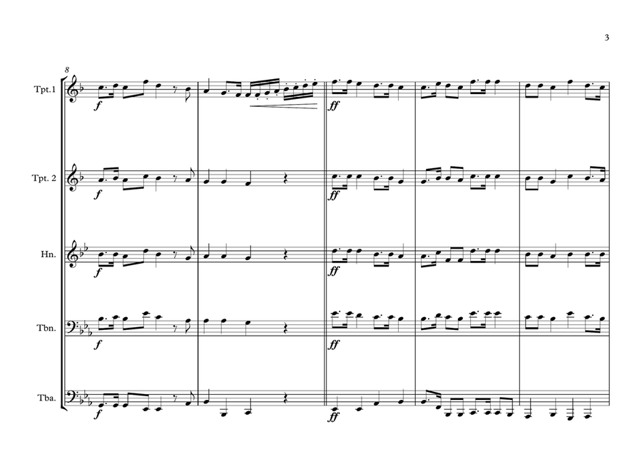 Sudanese (Republic)National Anthem for Brass Quintet Brass Quintet scores gallery preview page 3