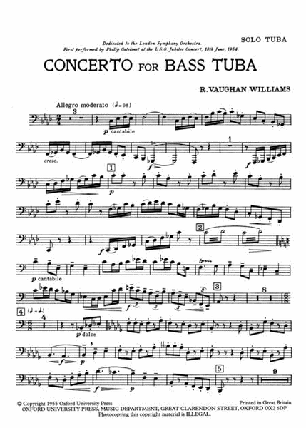 Concerto In F Minor For Bass Tuba And Orchestra