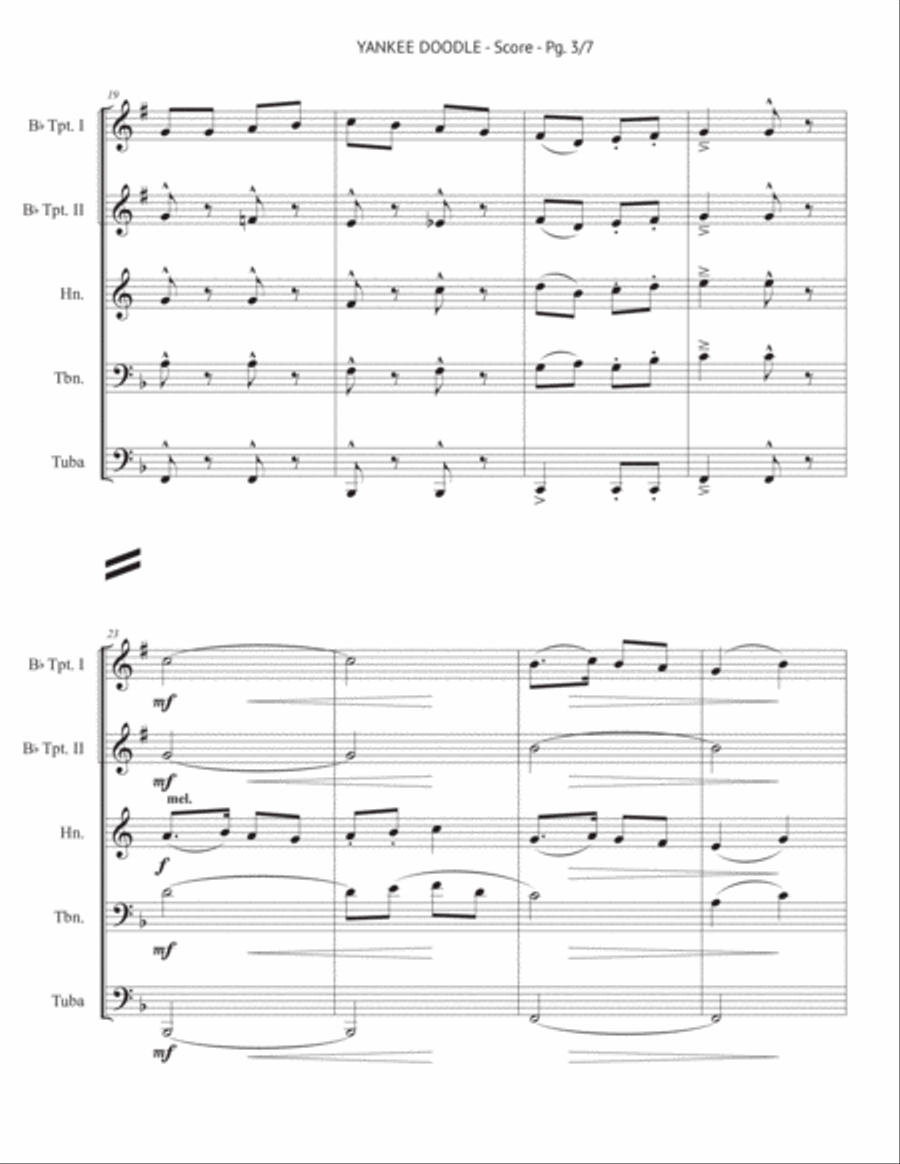 Yankee Doodle Brass Quintet scores gallery preview page 4