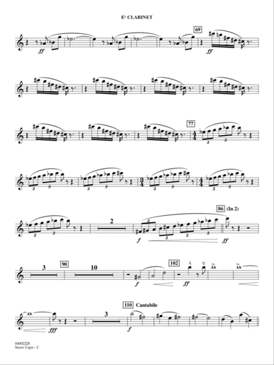 Snow Caps - Eb Clarinet Snow Caps - Eb Clarinet E-Flat Clarinet scores gallery preview page 2