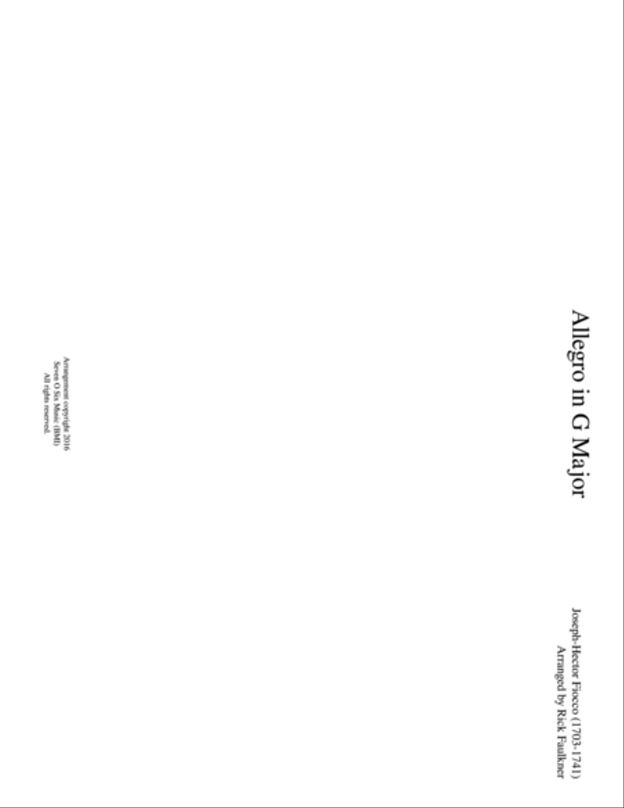 Fiocco - Allegro in G image number null