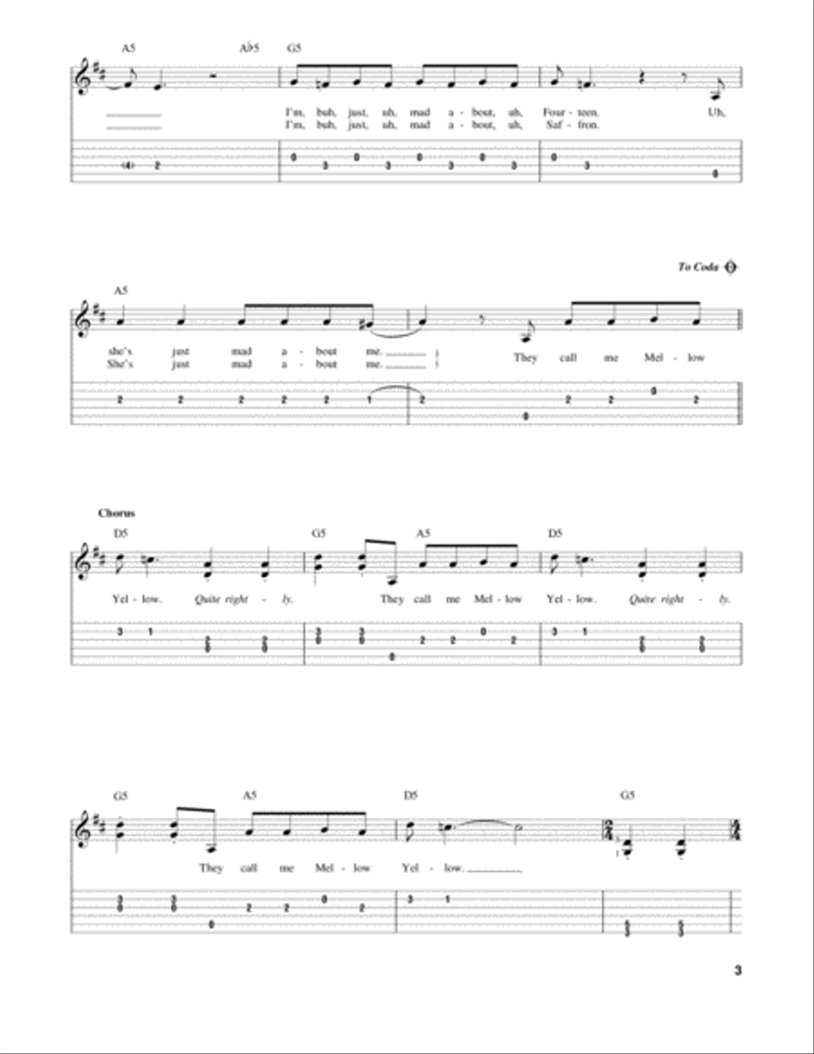 Mellow Yellow Acoustic Guitar scores gallery preview page 3