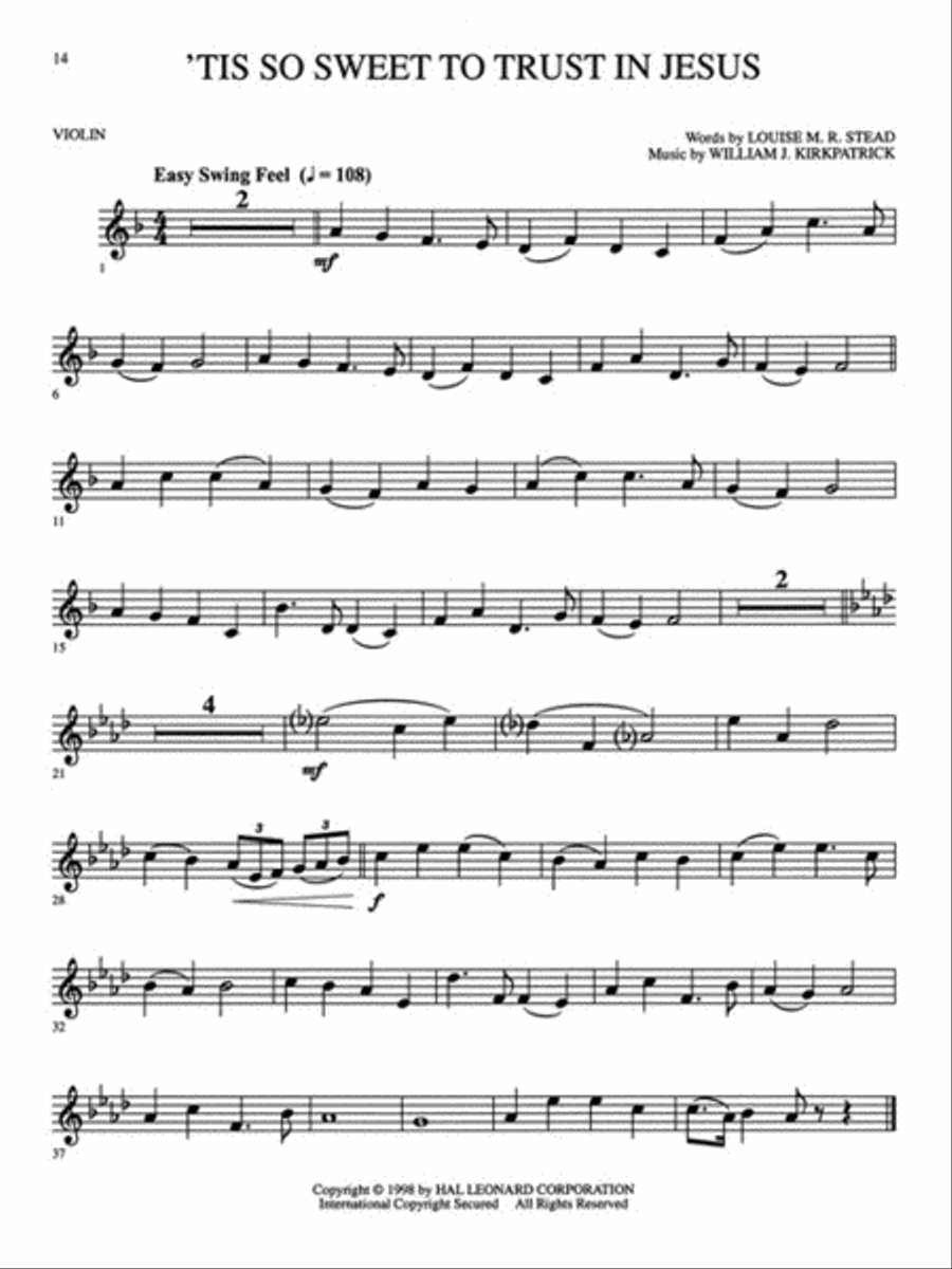 Praise & Worship Hymn Solos Violin Solo scores gallery preview page 5