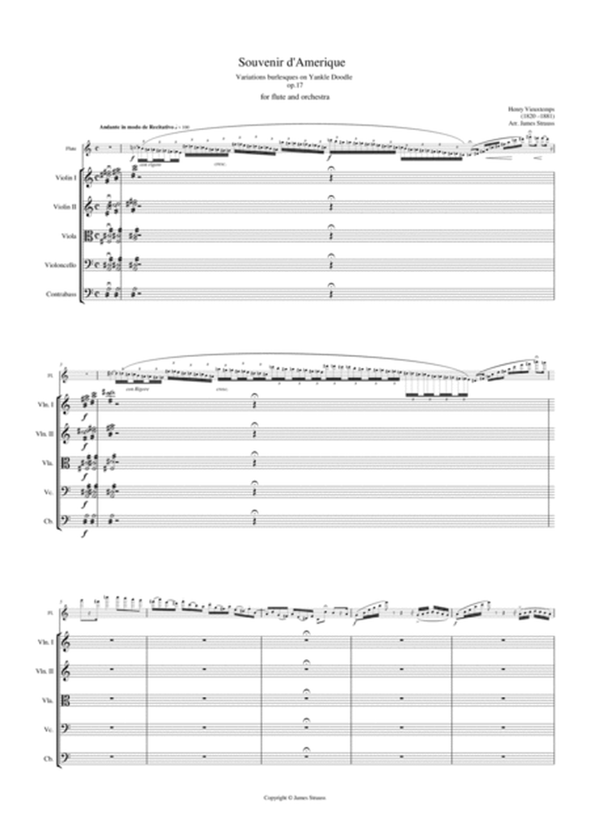 Souvenir D'Amerique- Variations Burleques sur Yankle Doodle op.17 for flute and string Orchestra - F