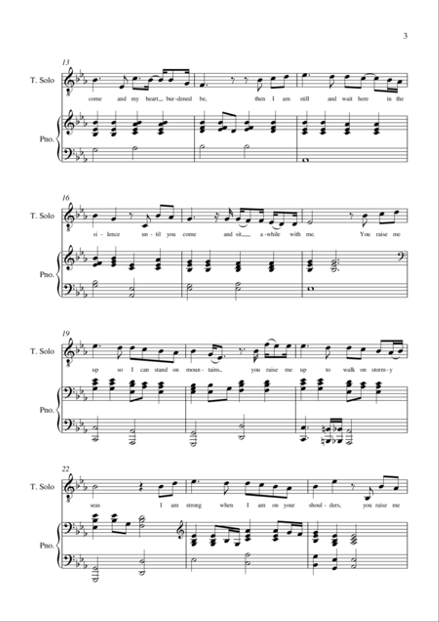 You Raise Me Up Tenor Voice scores gallery preview page 4