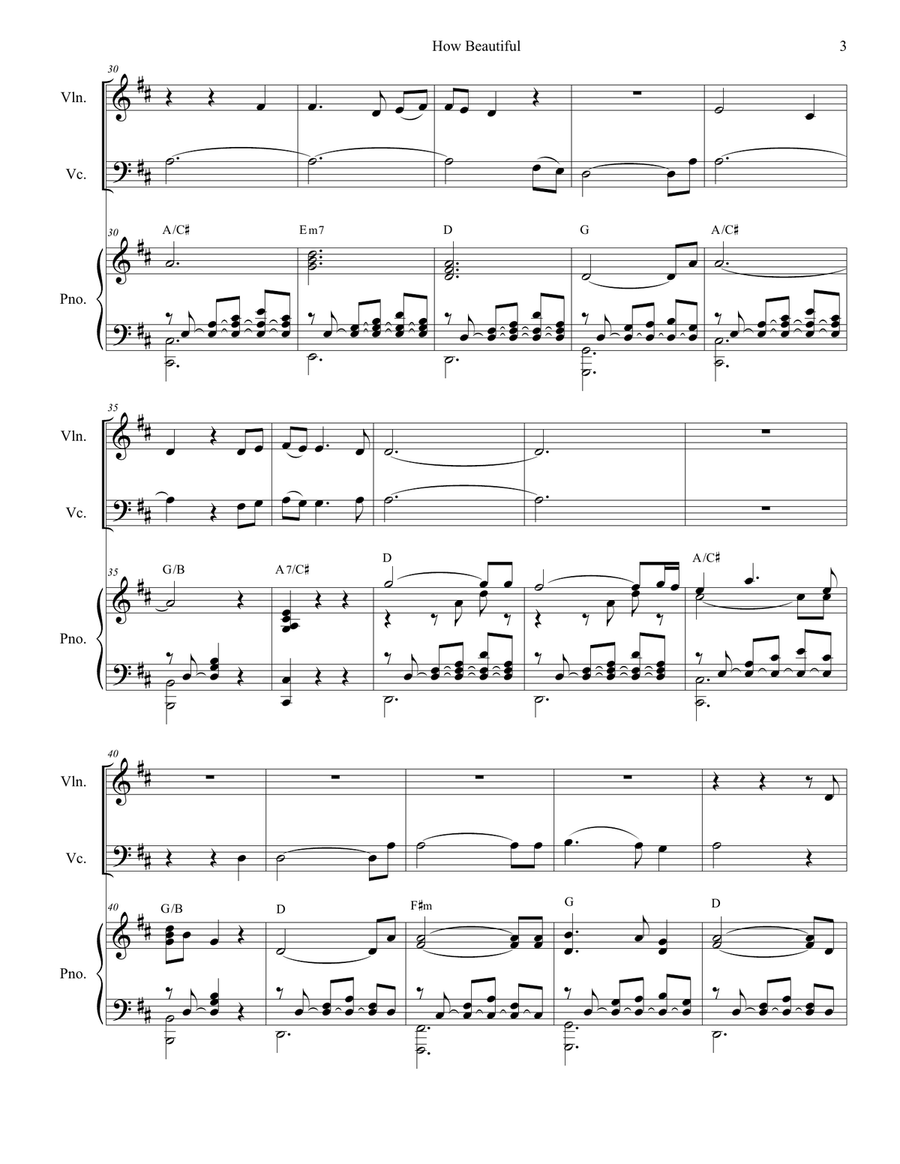 How Beautiful How Beautiful Piano Trio scores gallery preview page 3
