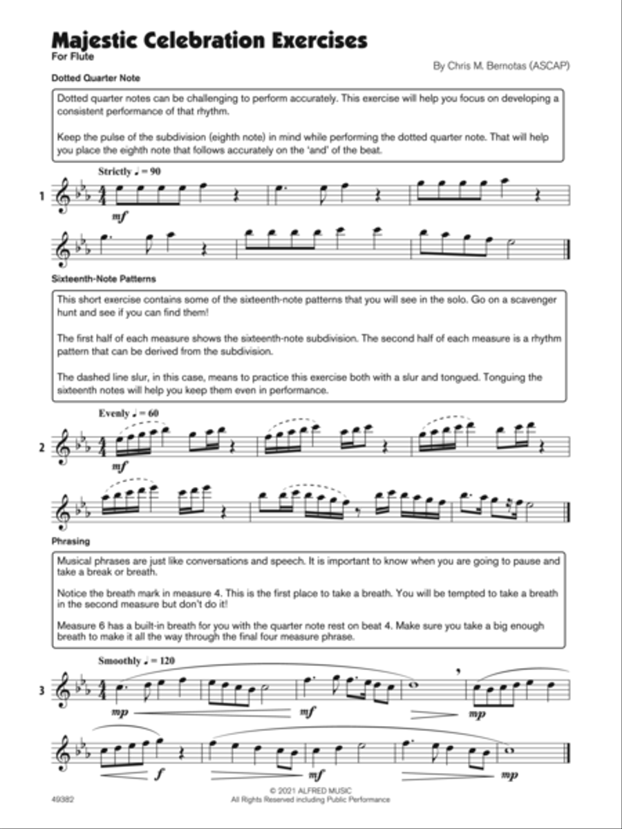 Majestic Celebration (Sound Innovations Soloist, Flute) Small Ensemble scores gallery preview page 3