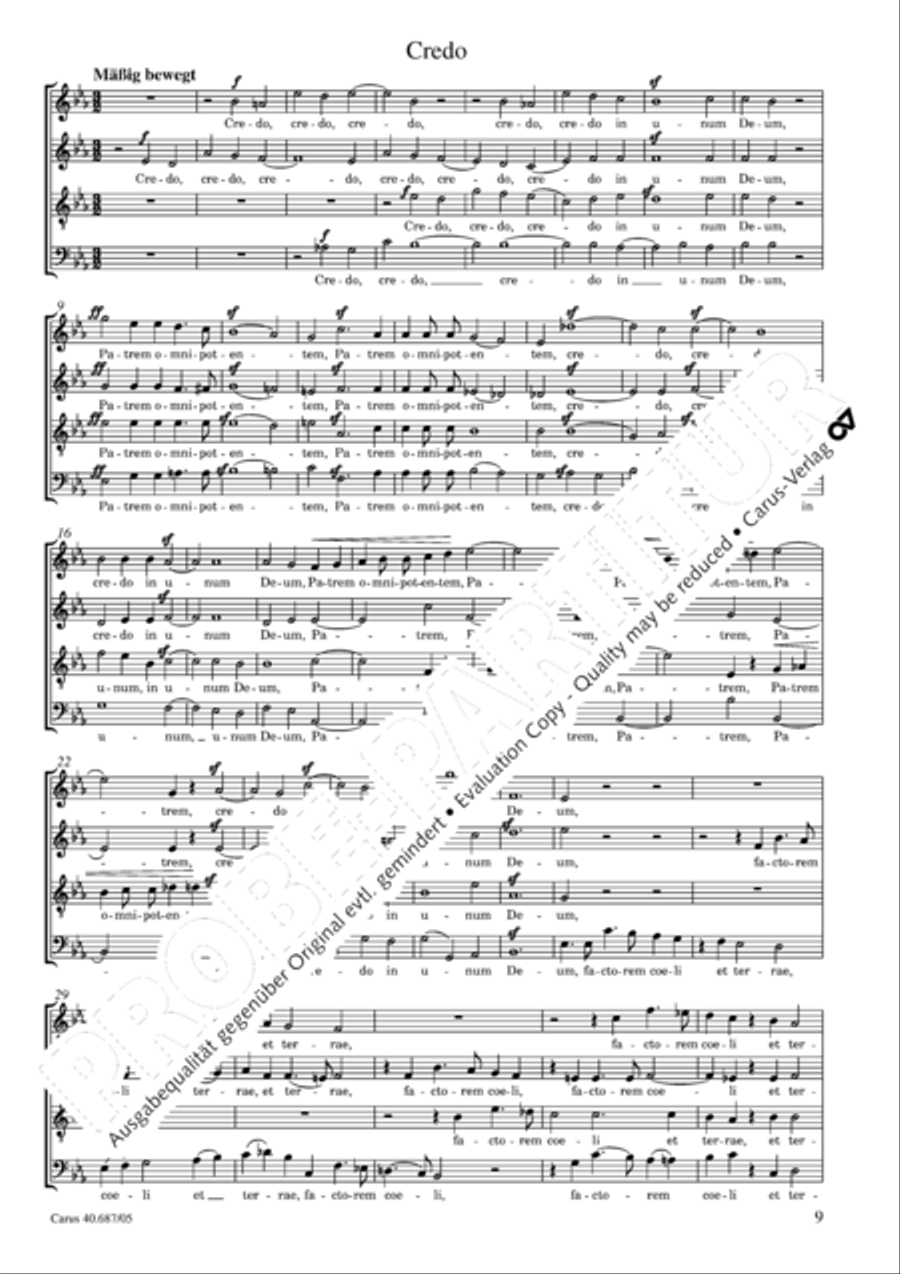 Missa sacra C Minor 4-Part scores gallery preview page 10