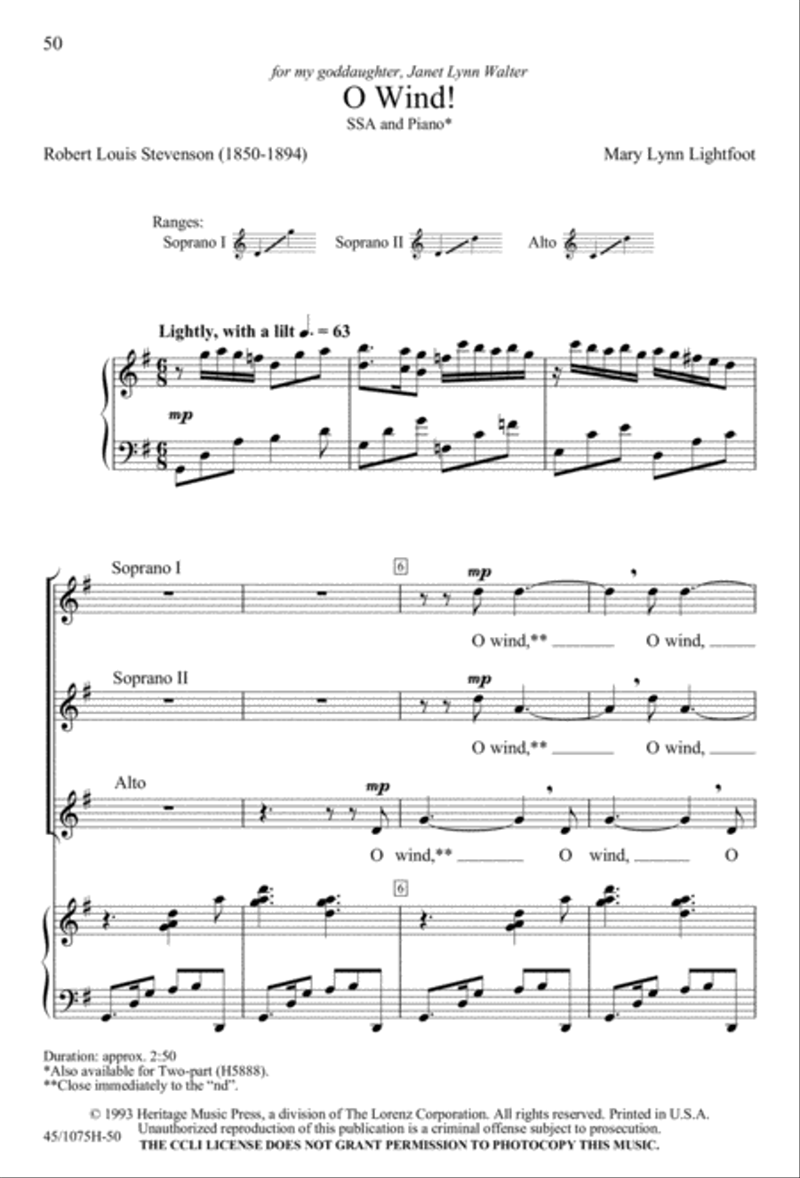 In Concert! for SSA SSA scores gallery preview page 52