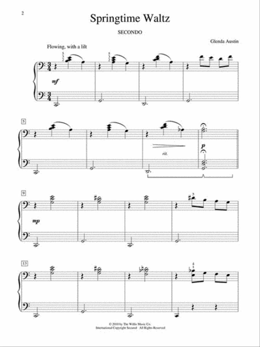 Springtime Waltz 1 Piano, 4-Hands scores gallery preview page 2