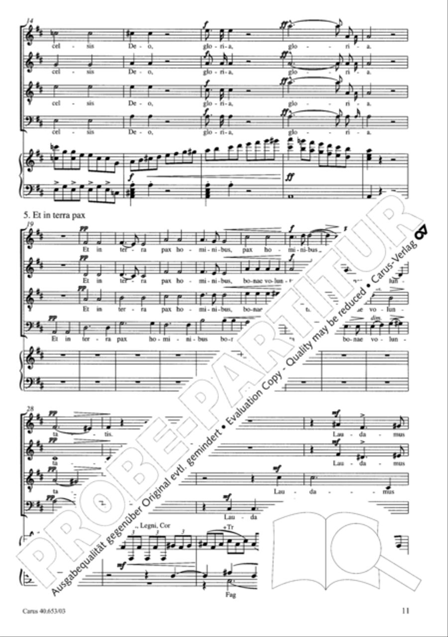Mass in D Major (Missa in D) 4-Part scores gallery preview page 12