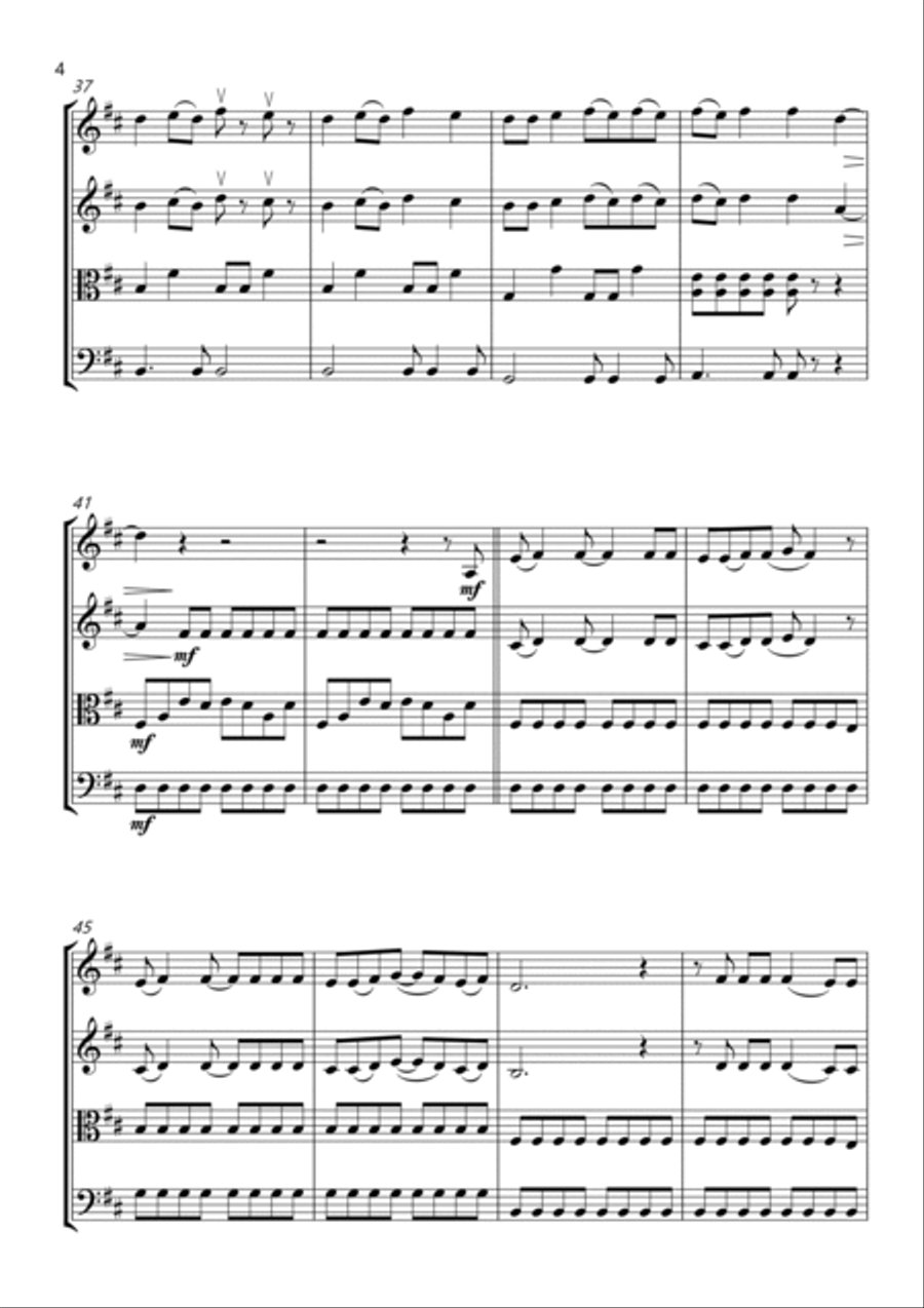 Love Story String Quartet scores gallery preview page 4