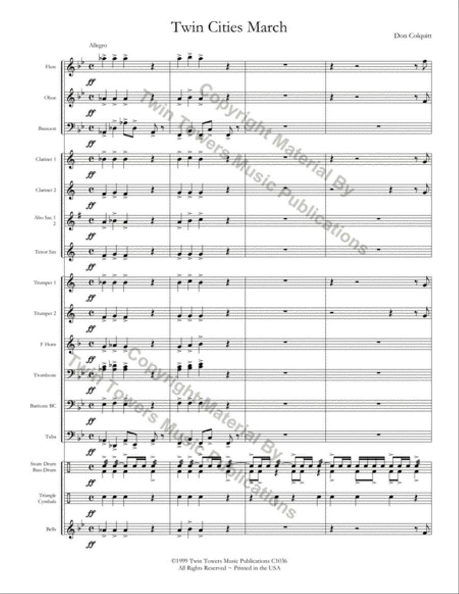Twin Cities March Concert Band scores gallery preview page 3