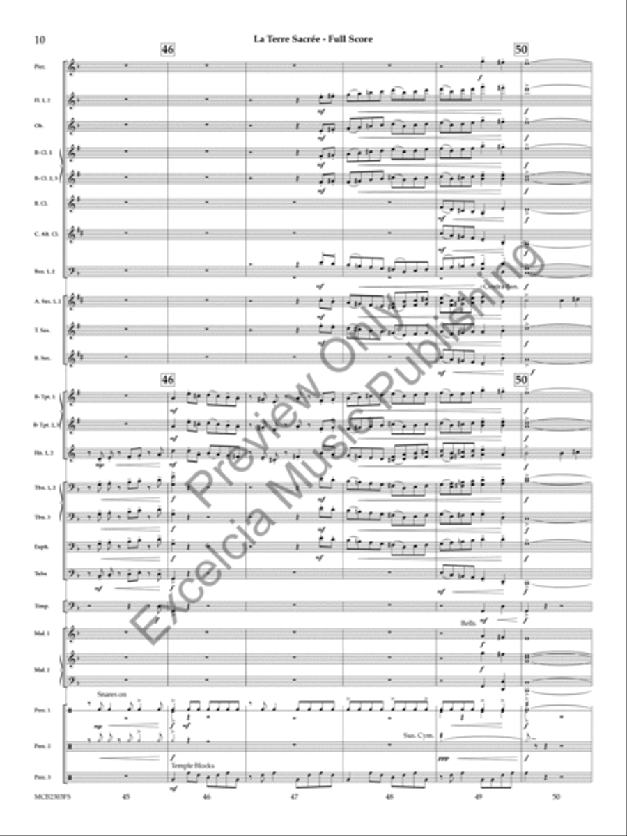 La Terre Sacrée (Score) Concert Band scores gallery preview page 11