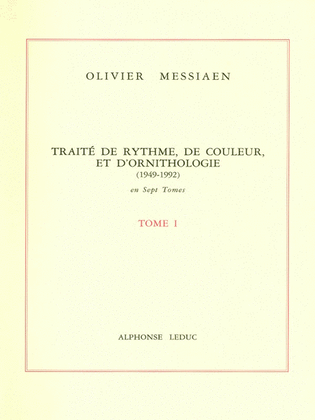 Book cover for Traite De Rythme, De Couleur Et D'ornithologie Tome 1