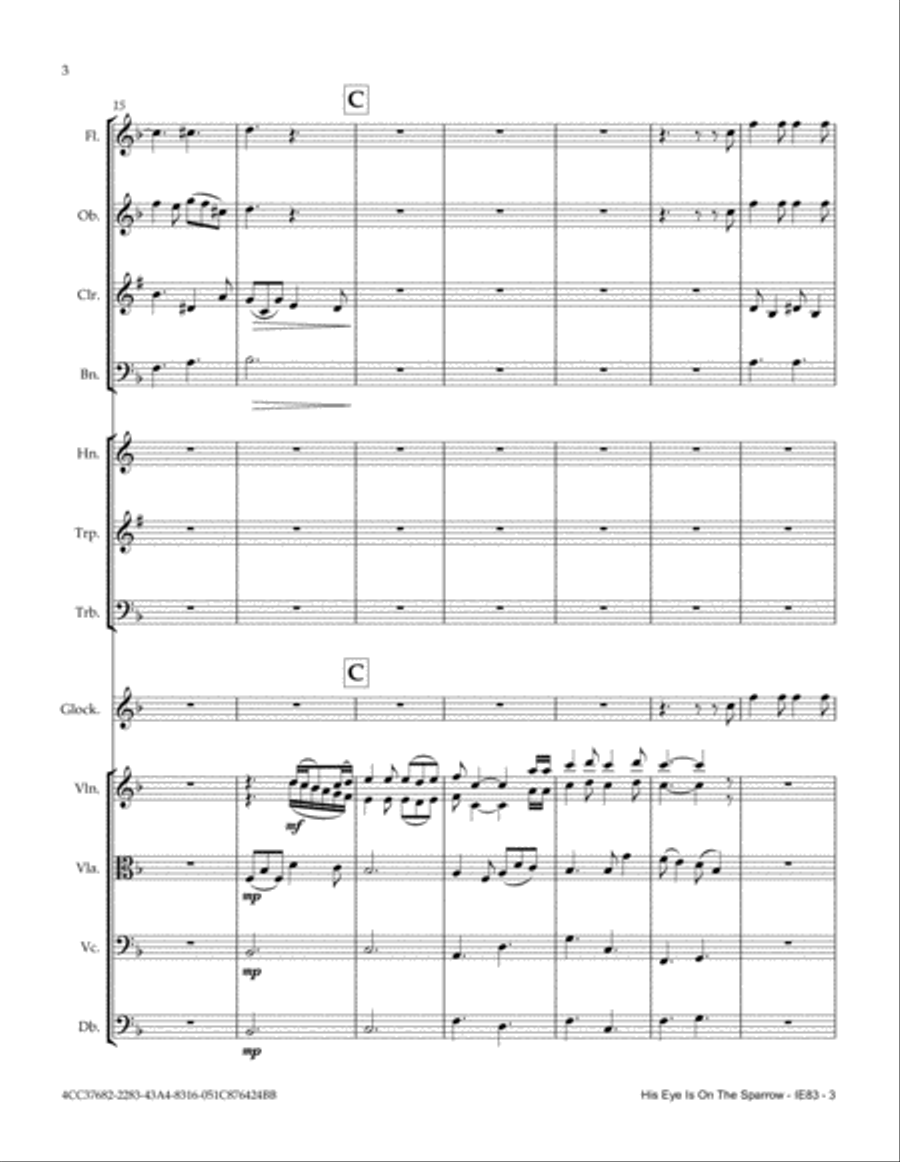 His Eye Is On The Sparrow Full Orchestra scores gallery preview page 4