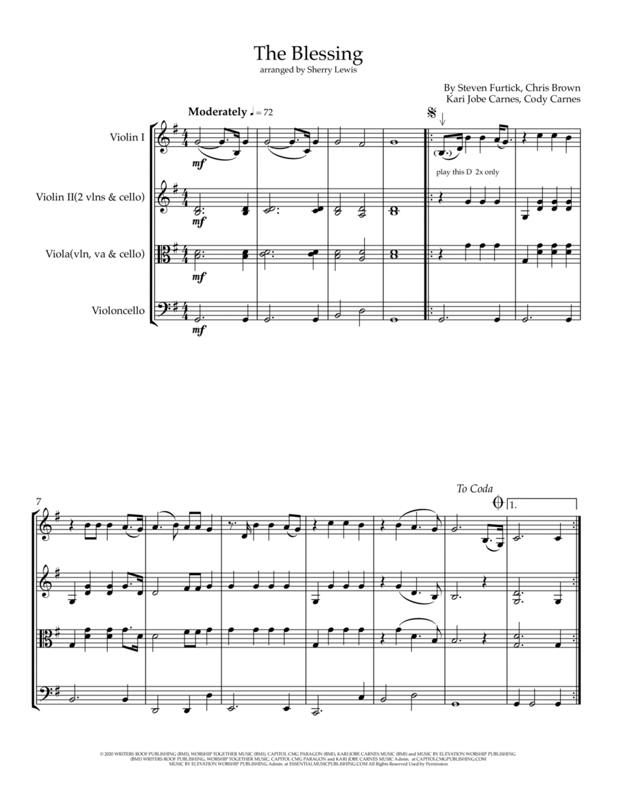 The Blessing String Trio scores gallery preview page 1