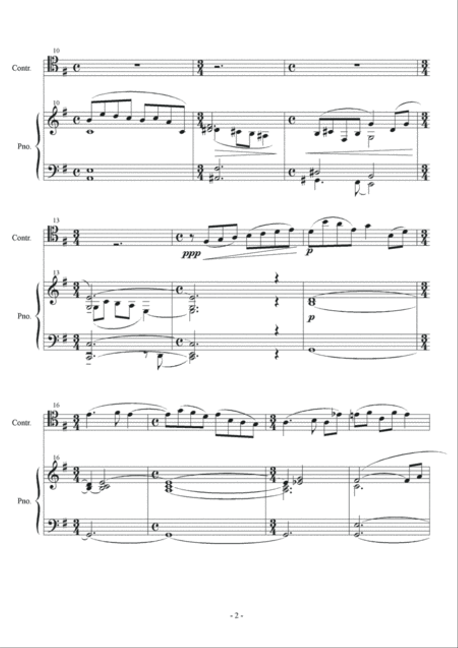 Nocturne for Contrabass and Piano Double Bass scores gallery preview page 3