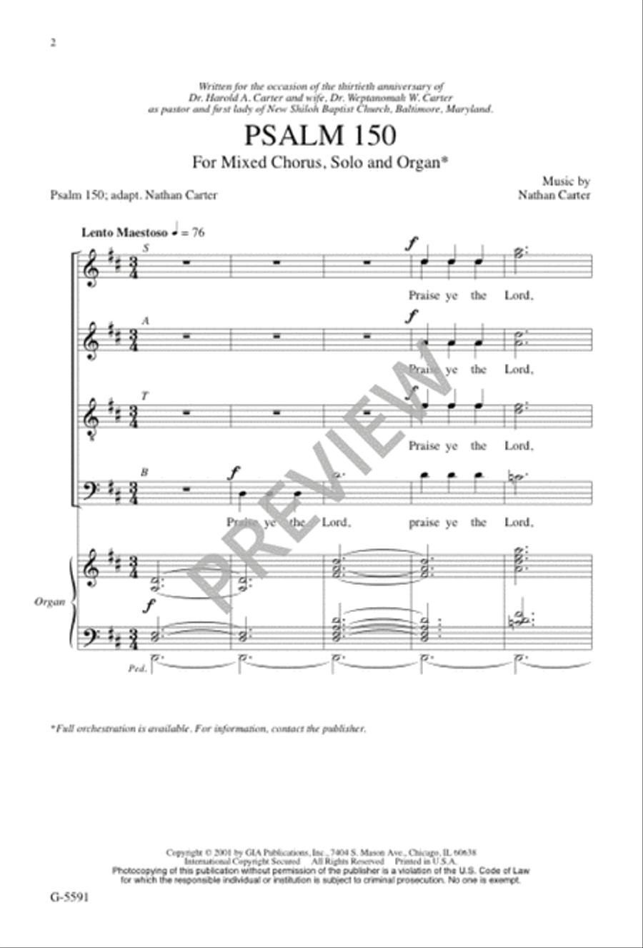 Psalm 150 SSAATTBB scores gallery preview page 2