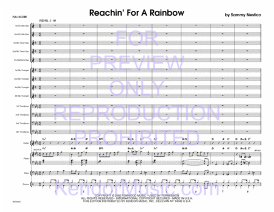 Reachin' For A Rainbow (Full Score) Jazz Ensemble scores gallery preview page 2