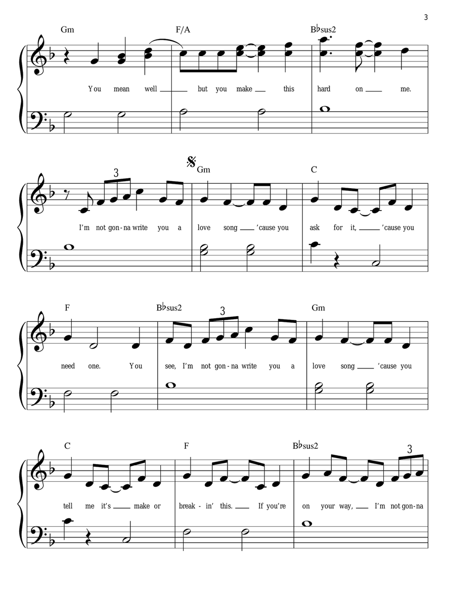 Love Song Love Song Easy Piano scores gallery preview page 3