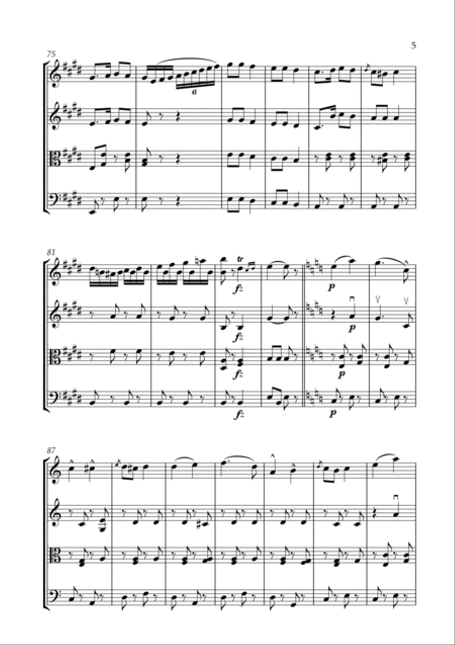 Éljen a Magyar! String Quartet scores gallery preview page 5