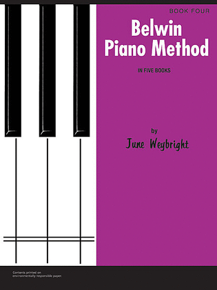 Book cover for Belwin Piano Method, Book 4