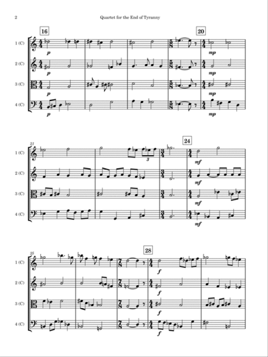 Quartet For The End Of Tyranny Small Ensemble scores gallery preview page 6