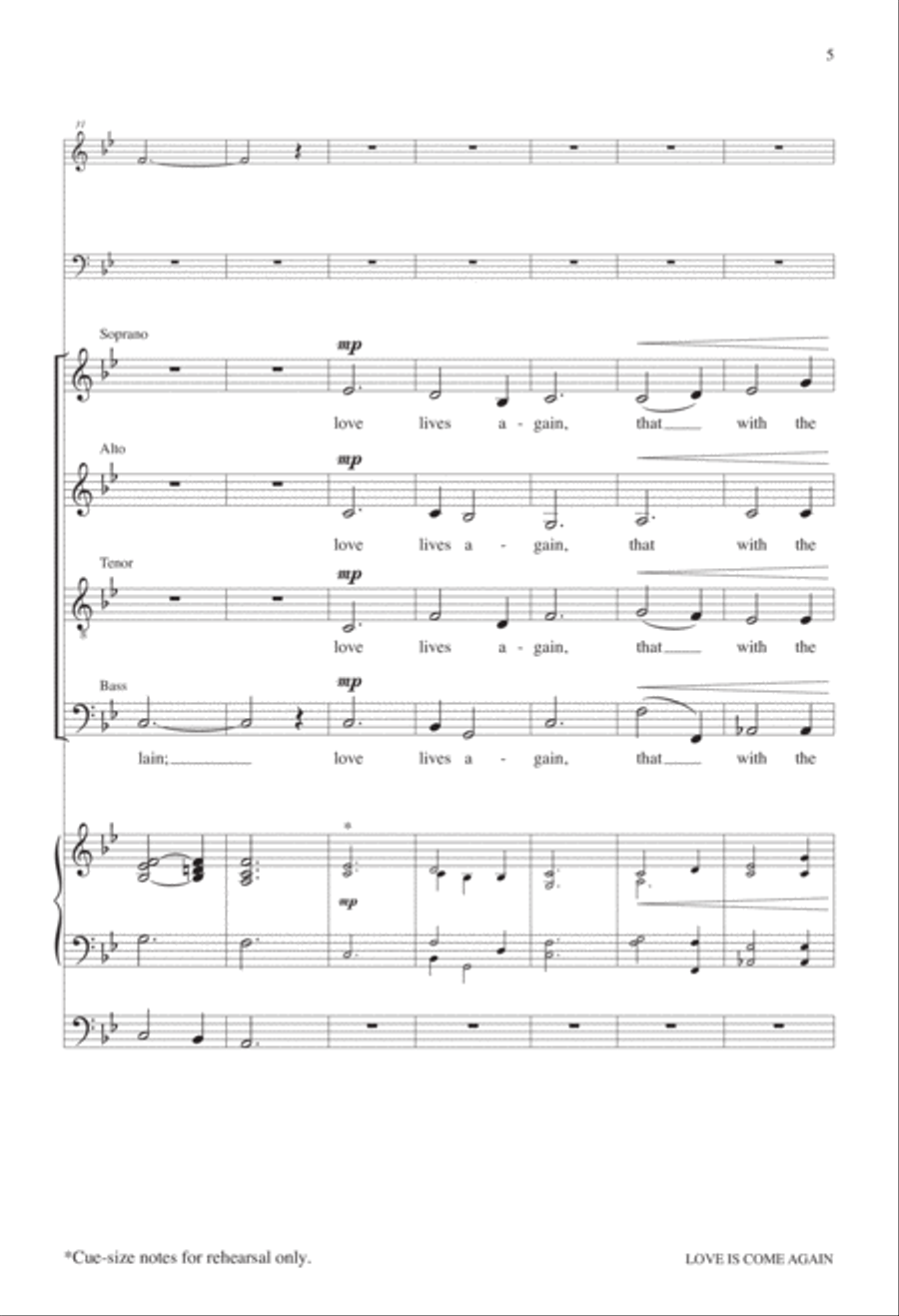Love is Come Again 4-Part scores gallery preview page 6