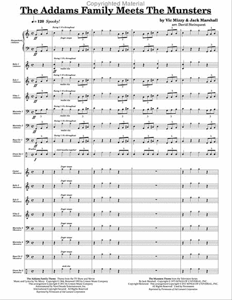 Addams Family Meets the Munsters, The Percussion Ensemble scores gallery preview page 2