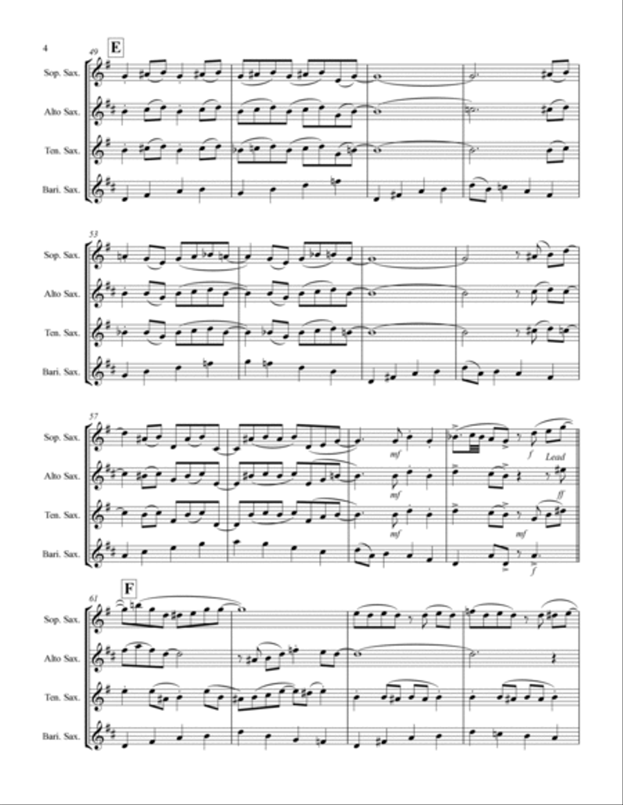 St. Louis Blues (for Saxophone Quartet SATB or AATB) Saxophone Quartet scores gallery preview page 5