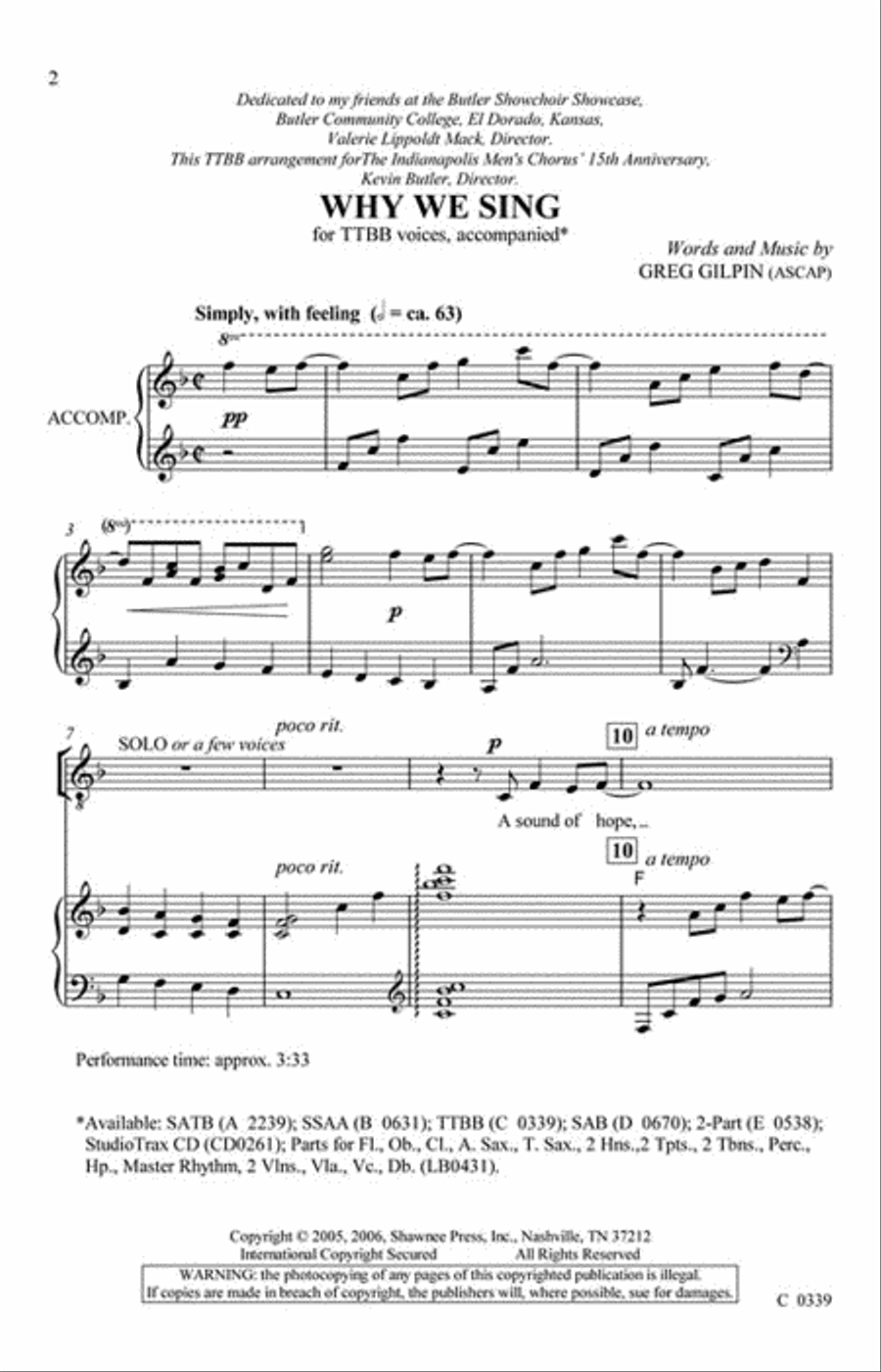 Why We Sing Why We Sing TTBB scores gallery preview page 2