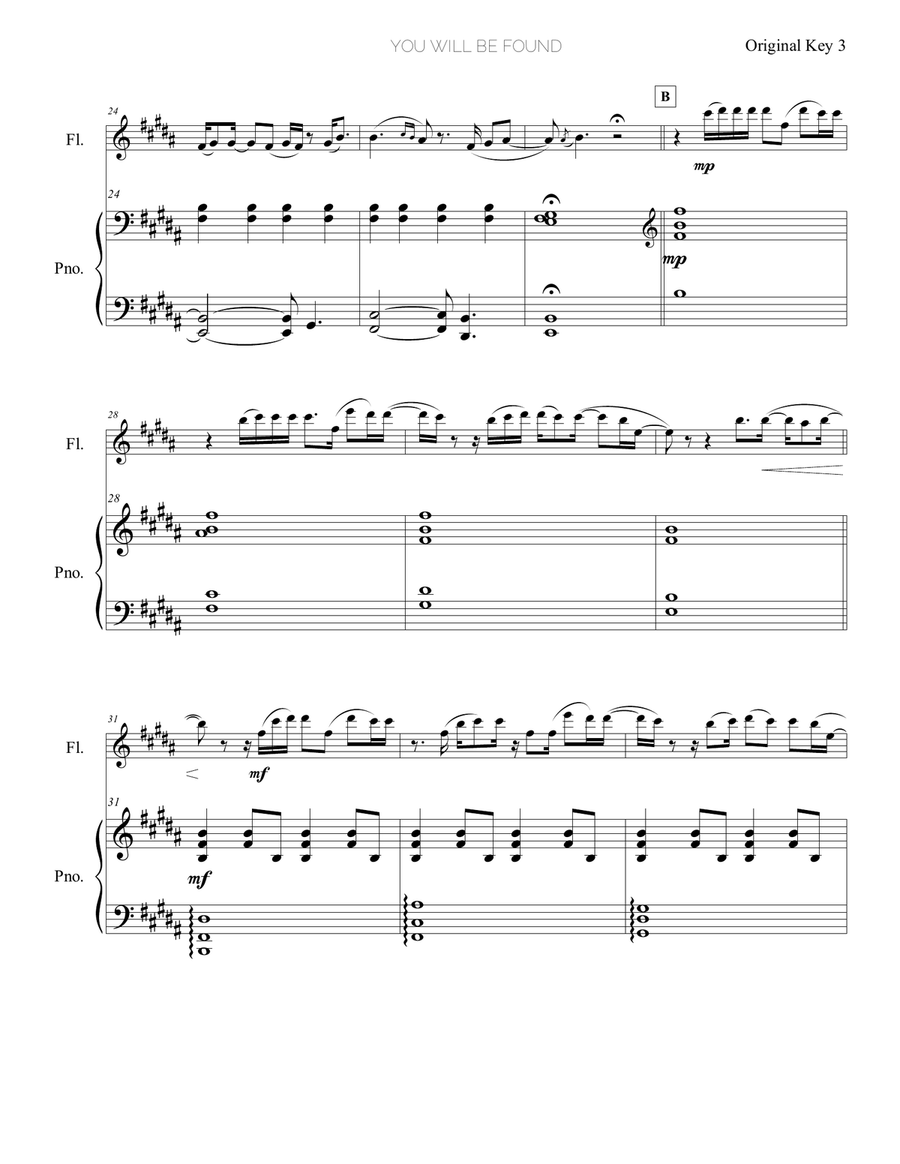 You Will Be Found Flute Solo scores gallery preview page 4