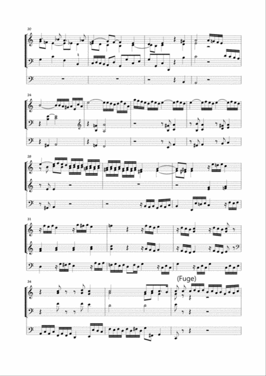 BUXTEHUDE - PRAELUDIUM, FUGUE AND CIACONA - BuxWV 137 - For Organ 3 staff Organ Solo scores gallery preview page 2