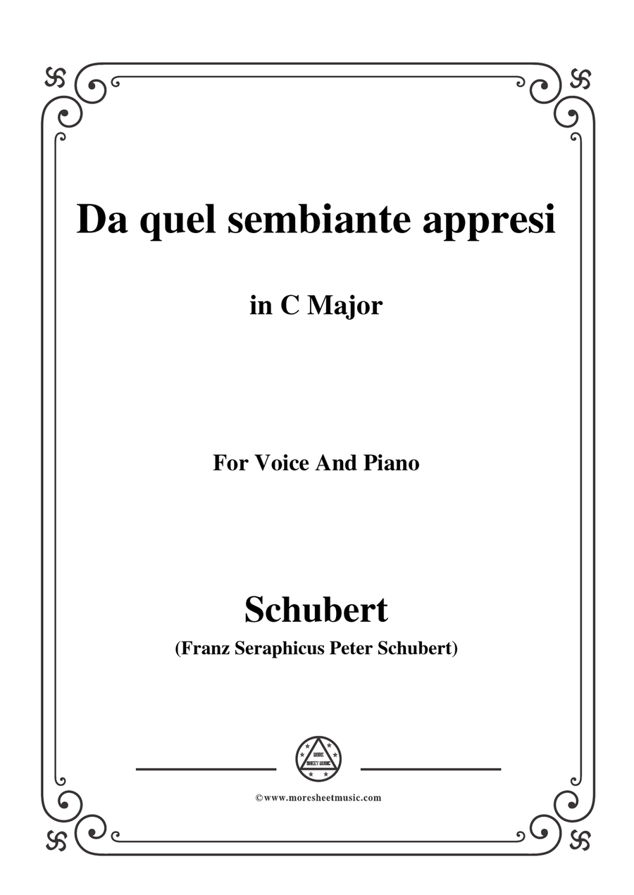 Schubert-Da quel sembiante appresi,in C Major,for Voice and Piano