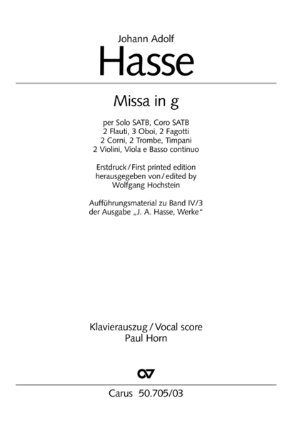 Missa in g. Hasse-Werkausgabe IV/3 image number null