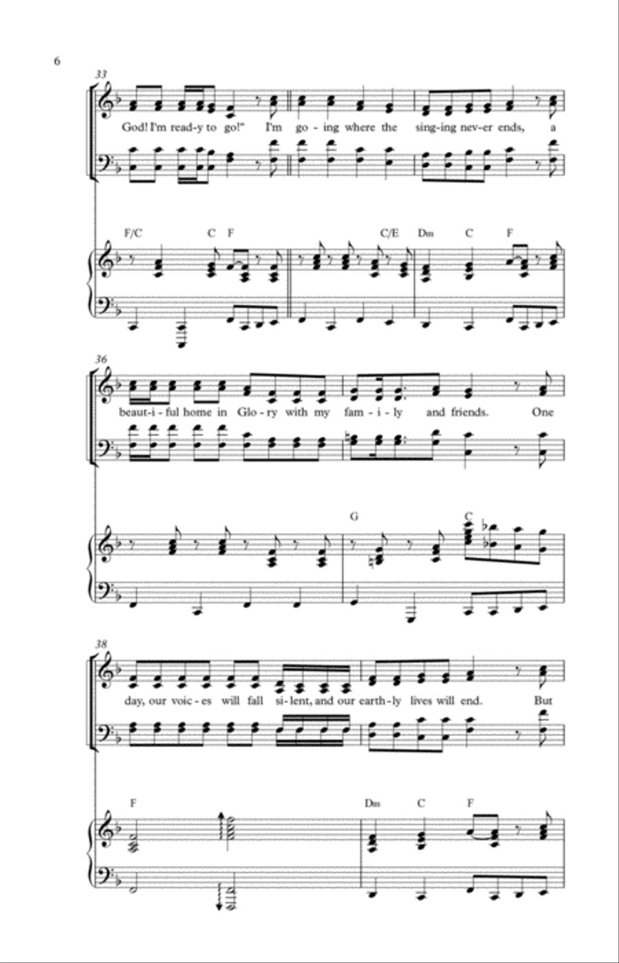 Where the Singing Never Ends 4-Part scores gallery preview page 6
